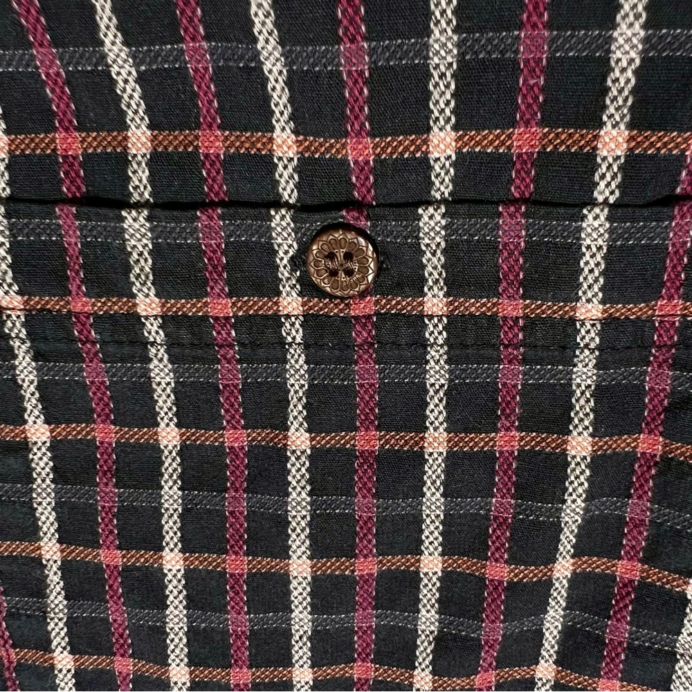 Y2k Square Pattern Plaid Knit Button Down Shirt - image 5